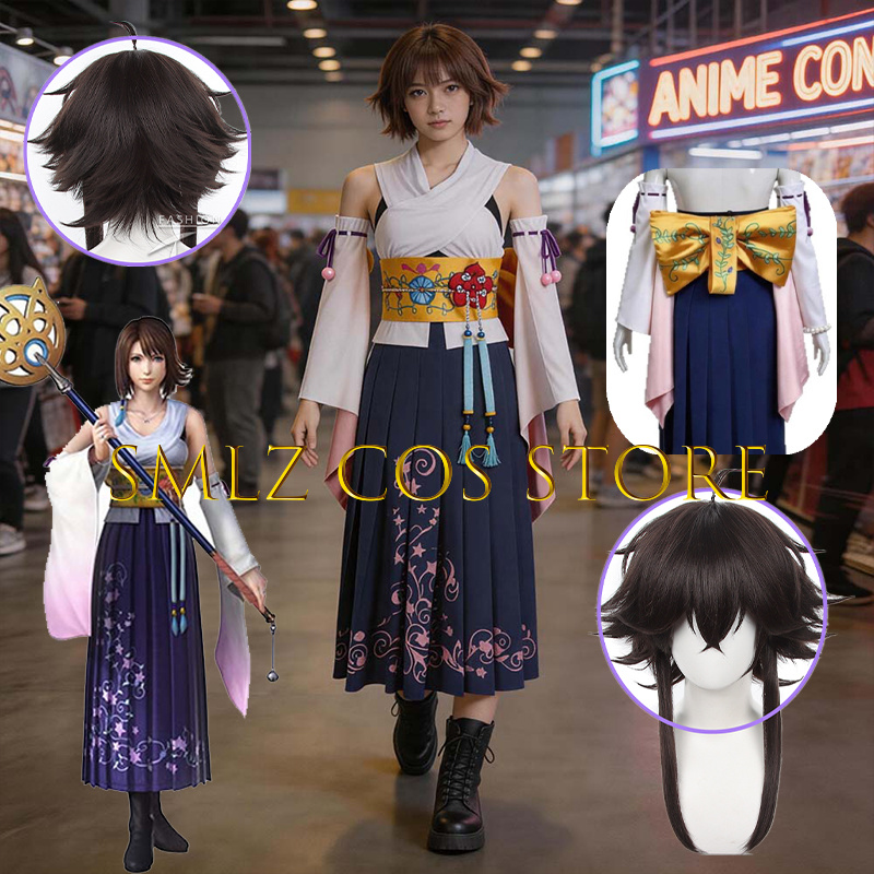 Anime Cosplay Dress For Women - Costume de cosplay Yuna FF10 X