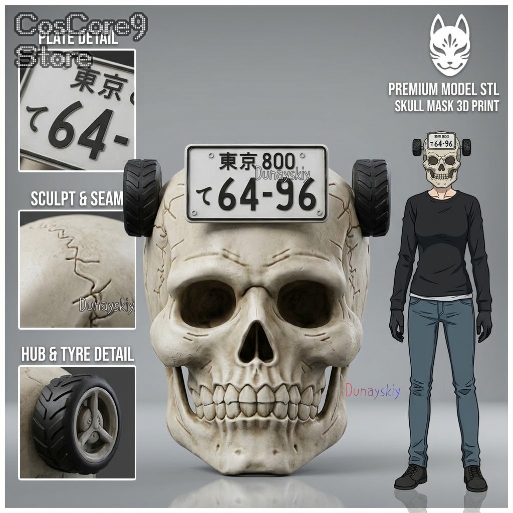 Anime Cosplay Face - Masque de crâne Dorohedoro Ebisu, accessoire