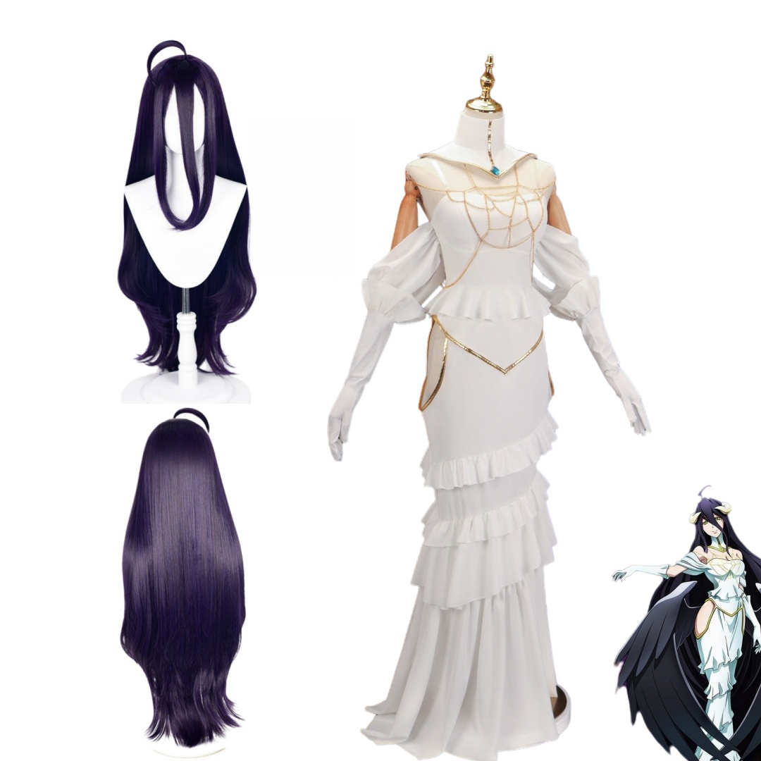 Anime Cosplay Albedo - Costume de cosplay Overlord Arubedo Pure-White