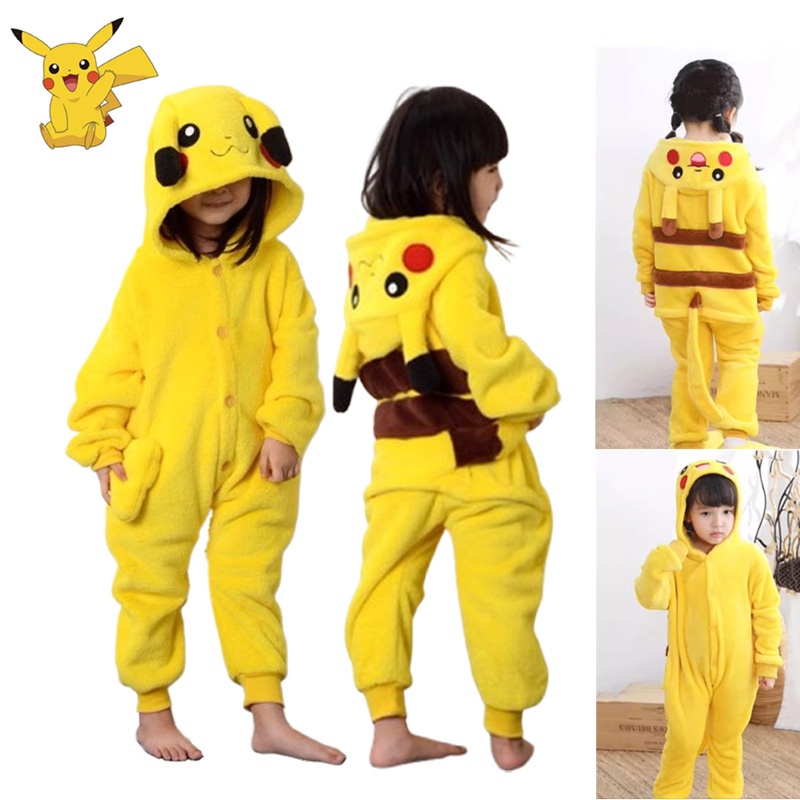 Anime Cosplay Pokemon - Pokemon Pikachu chaud flanelle Homewear enfants