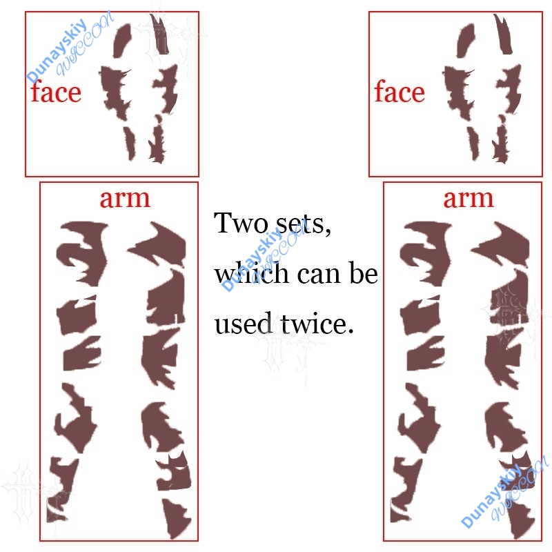 Anime Cosplay Face - Autocollants de tatouage temporaire Anime Jujutsu