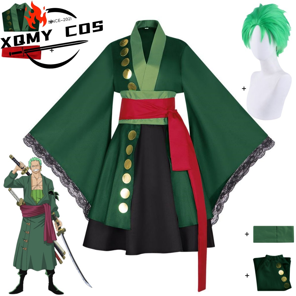XqAnime Roronoa Zoro Cosplay C - Anime Zoro Cosplay Female avis et prix