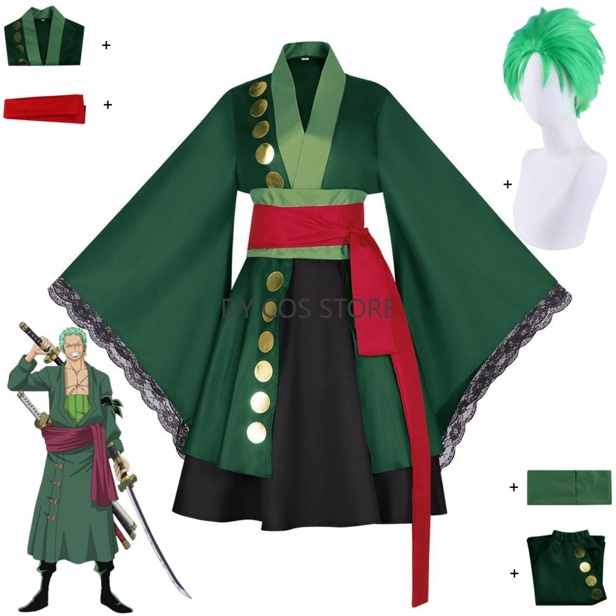 Anime Roronoa Zoro Cosplay Cos - Anime Zoro Cosplay Female avis et prix