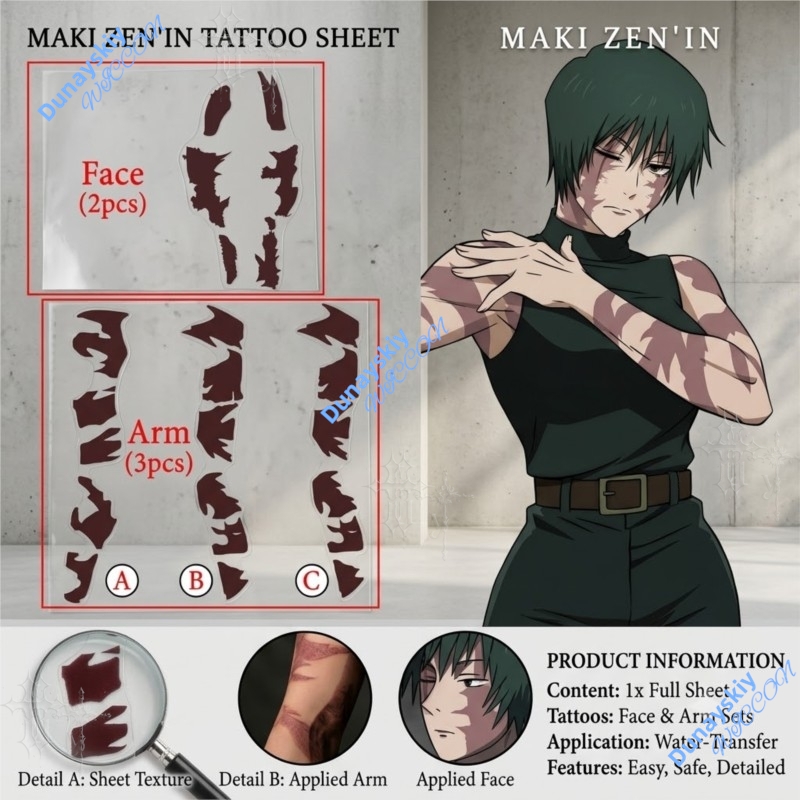 Autocollants de tatouage tempo - Anime Cosplay Face avis et prix