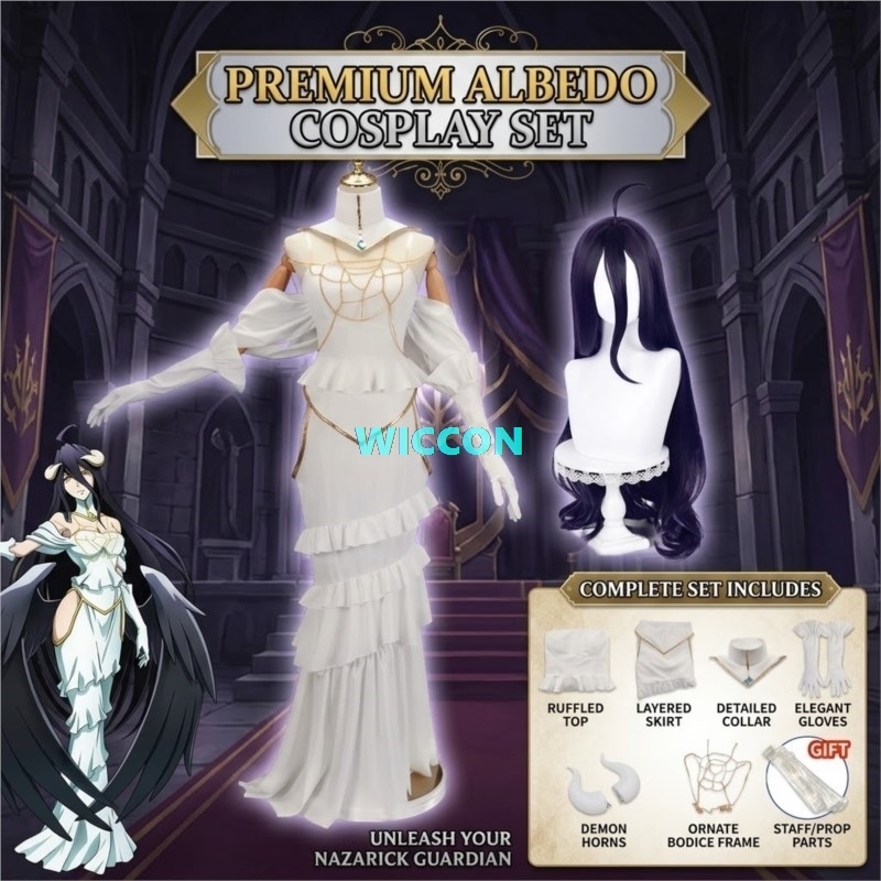 EN STOCK Perruque de costume A - Anime Cosplay Albedo avis et prix